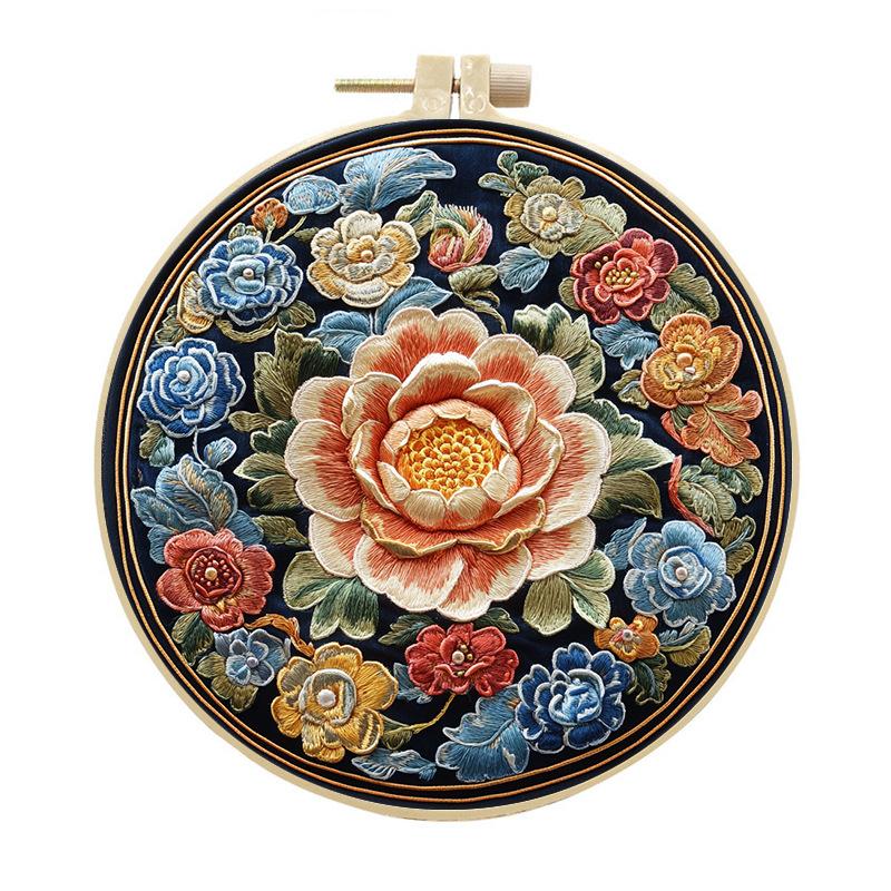 1pc Flower Pattern DIY Embroidery Kit for Beginners