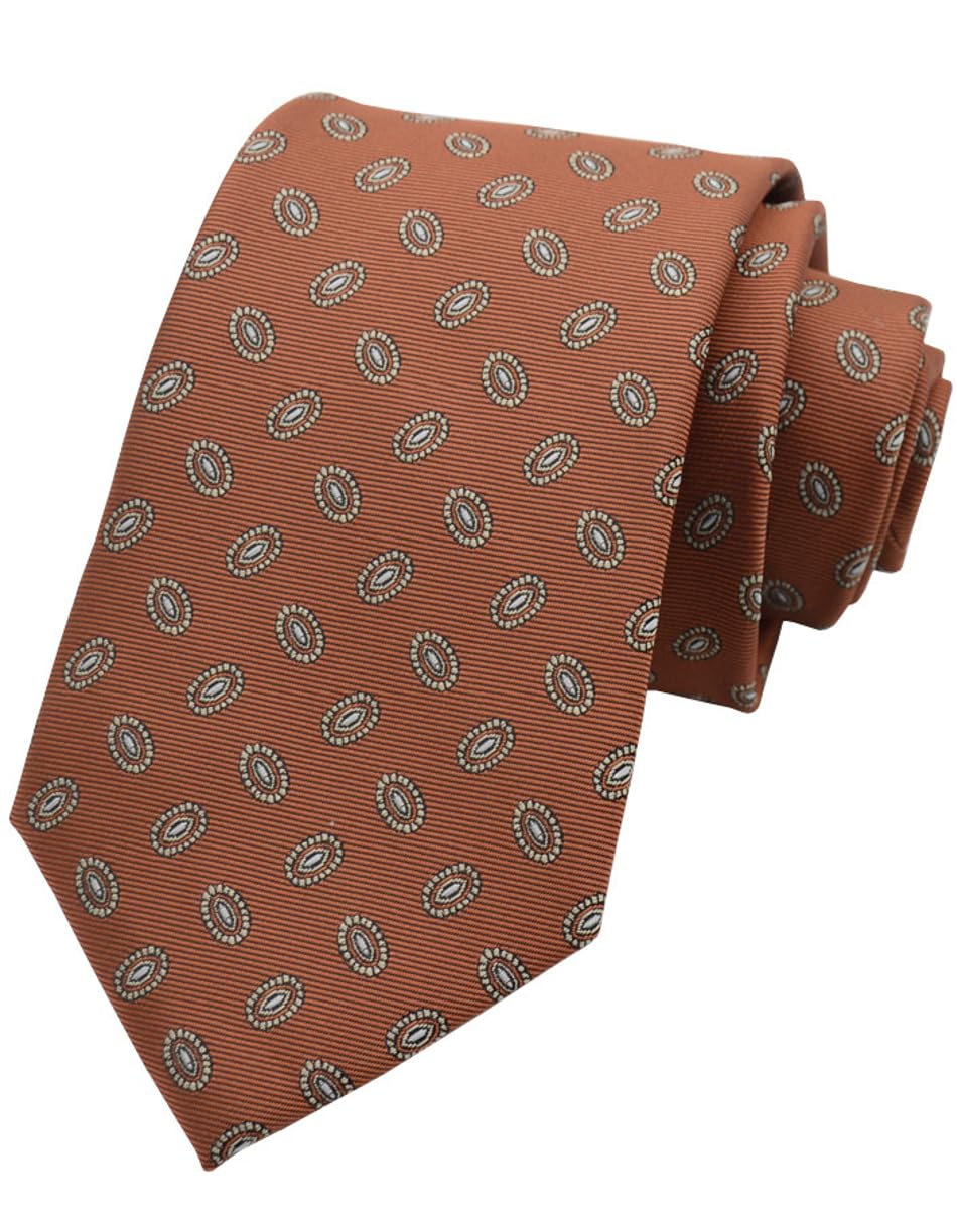 [MaRowsm] Men s Tie for Suits, Formal Wear, Business, Job Hunting, Paisley Pattern (Brown)