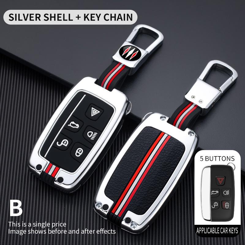 5 Bottons Metal Car Key Cover Case Shell for Land Rover Evoque Discovery 4 Evoque for Jaguar F-Pace F-Type XE XF XJ Freelander