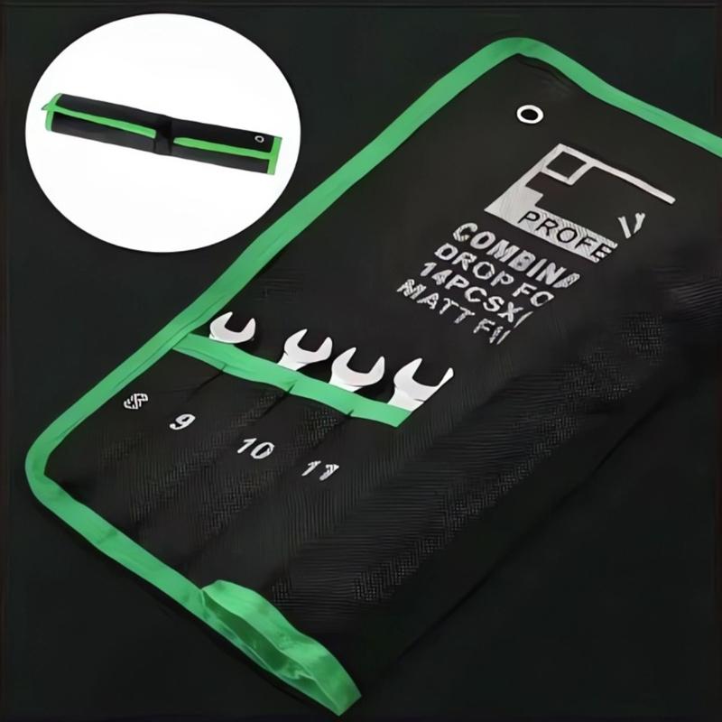 Lightweight Pocket Tool Organization Roll Wrench and Multi Tool Storage Bag with Portable Handle for Garage and Workshop
