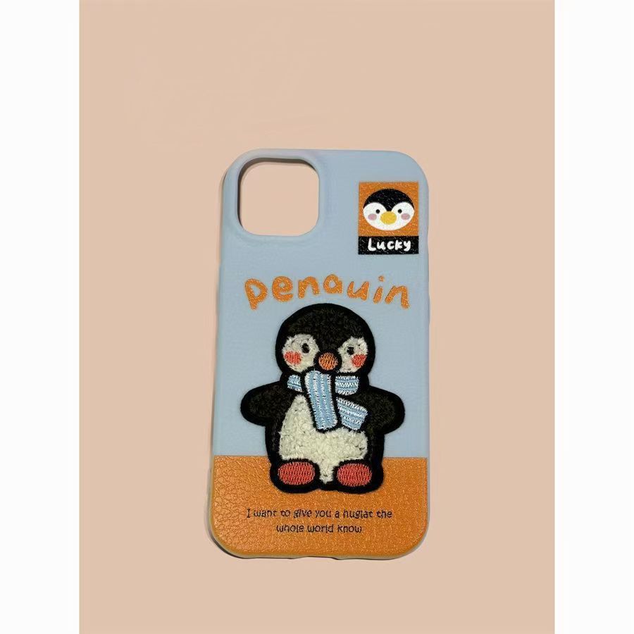 Embroidered West Highland Apple 16 ProMax Mobile Phone Case IPhone 15 Pro New Model 13 Women 12 Soft 14 Leather Pattern XR