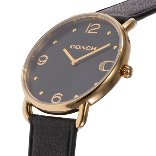 Coach Elliott Women's Stainless Steel Watch with Mineral Glass, Quartz Movement, and Water Resistant for Daily Use, Model 14504245, Black