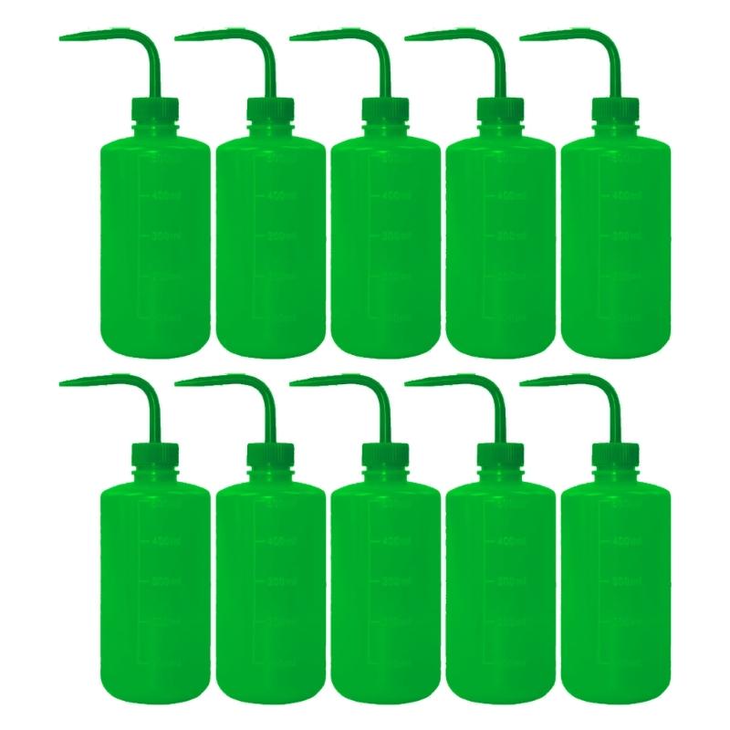 10PCS 500ml Laboratory Wash Bottles With Angled Nozzle And Measurement Scale For Accurate Liquid Dispensing Tasks