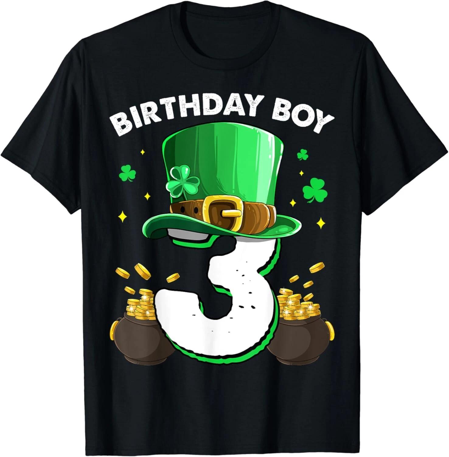 

St Patricks Day 3rd Birthday Boy 3 Years Old Boys Gift Unisex T-Shirt S