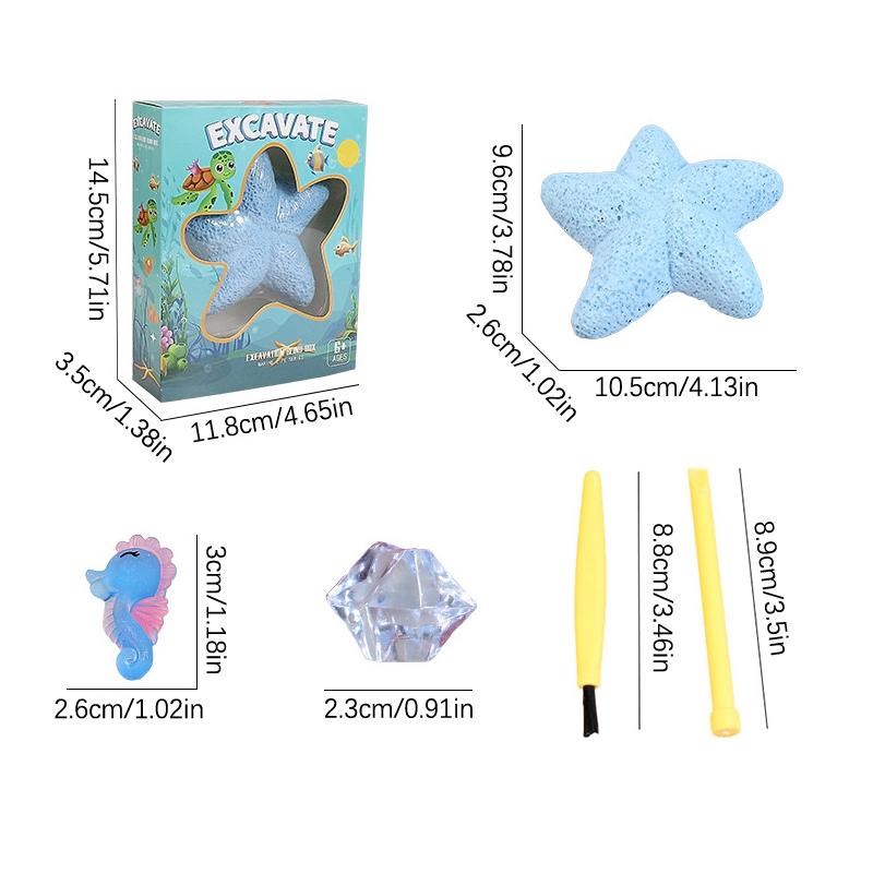 Kit Toy for Starfish Marine Life Gemstone Dig Archaeological Excavation Children Science Handmade Boy Girl Gifts