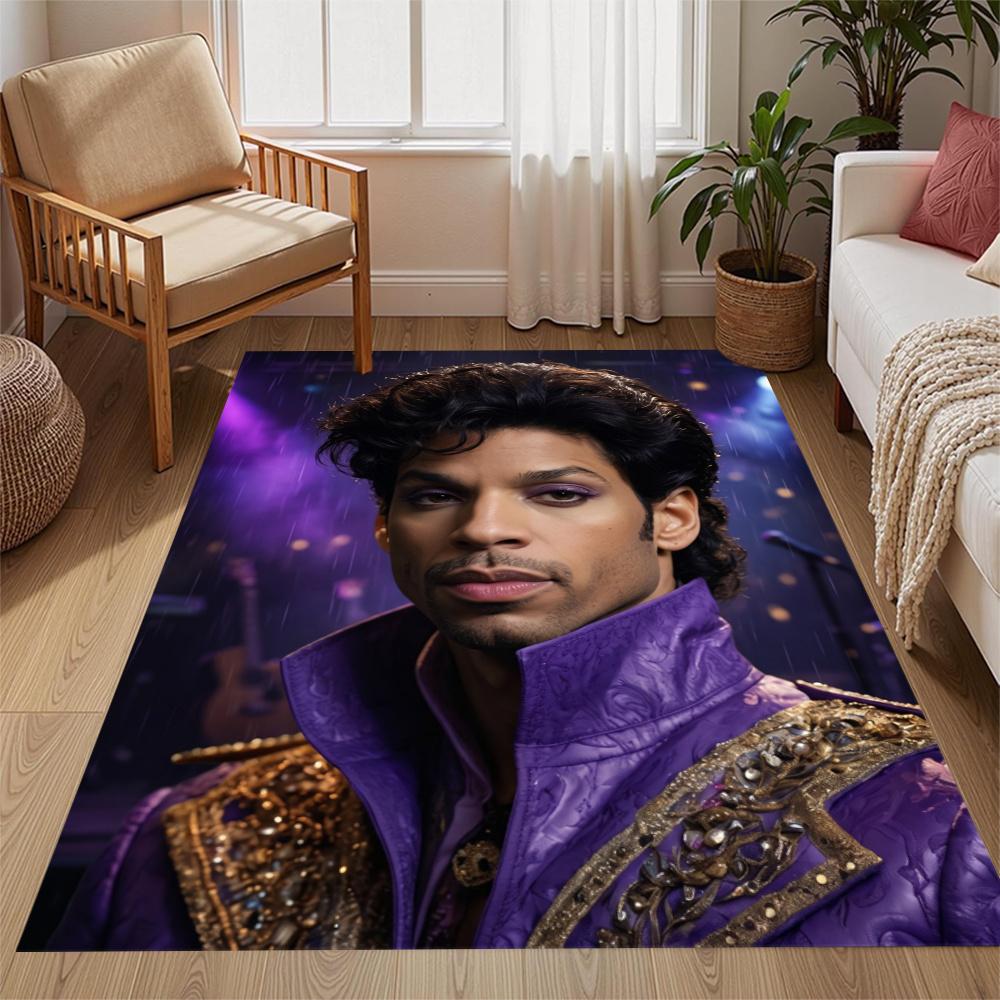 Prince Purple Guitar Performance Carpet Suitable For Outdoor Playrooms Dormitory Study Room Antislip Rug Office Home Decor Wedding Party Gift