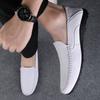 Fashion Men's Casual Leather Shoes Four Seasons Plus Size 47 Soft Sole Comfort Outdoor Fashion Youth Business Leather Shoes Driving Shoe