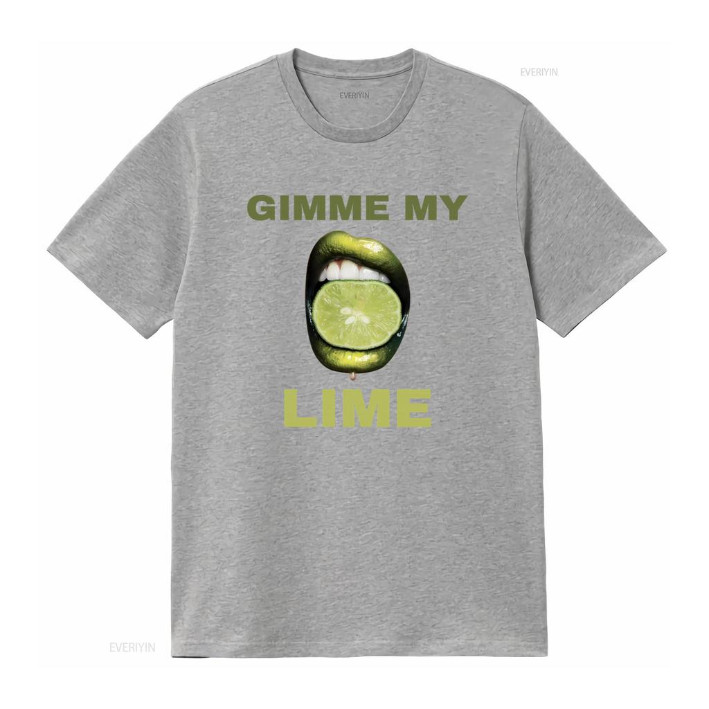 Gimme My Lime Funny Lips Niche Meme Print T Shirt Unique Design For Trendy Fashion Lovers Vintage Fashion Homme Soft