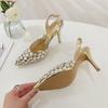Sexy Pointed Toe Crystal Women Pumps PVC Transparent Hollow Prom Thin Heels Elegant Female Party Shoes Zapatos De Mujer