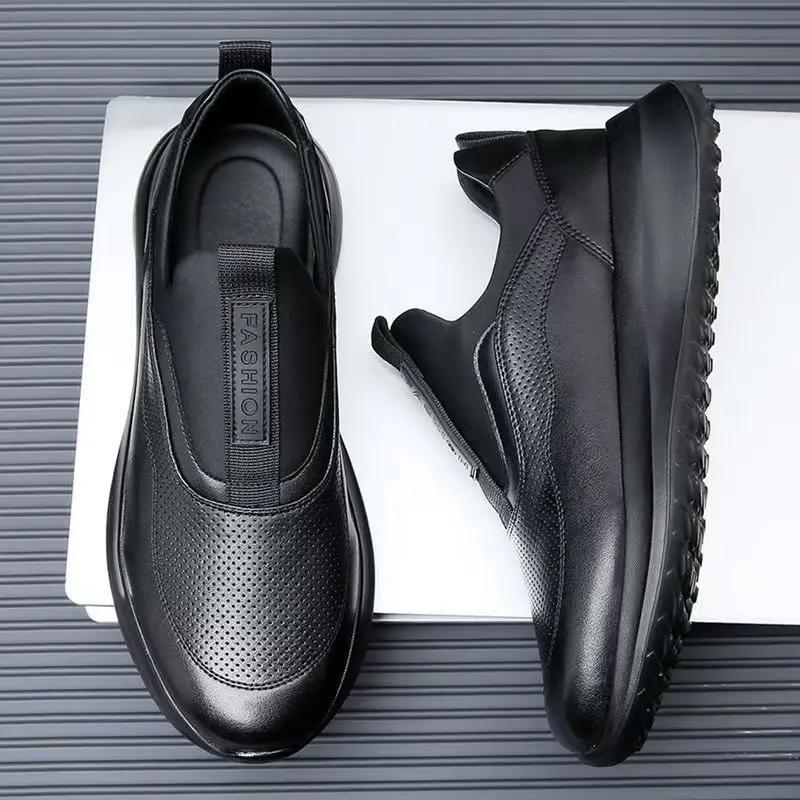 Men Platform Sneakers Autumn New Vulcanized Shoes Men Casual Slip-on Running Shoes Breathable Soft Soles Thick Sole Sports Shoe