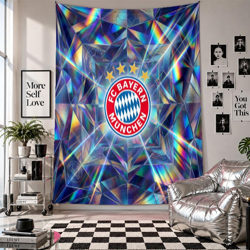 Bayern München Veggteppe Hjemmeinnredning Vegghengende Stoff for Soverom Stue Bakgrunn