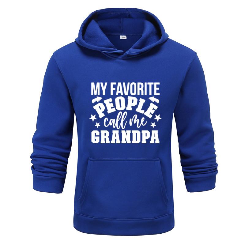 Autumn and Winter My Favorite People Grandpa Printed Hoodie for Men and Women