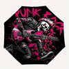 1pc Punk Rock Skeleton with Punk Rock Logo - Automatic Opening Umbrella, Portable Folding Design, 8-Bone Iron Frame Outdoor Umbrella, Festival Gi