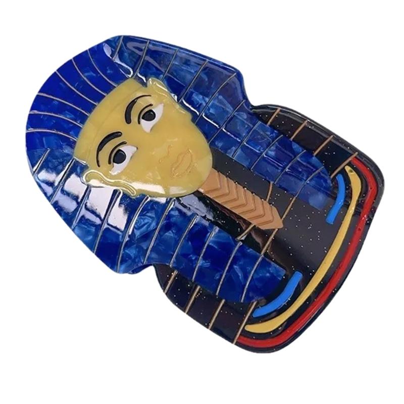 Acetate Pharaoh Hair Claw Clip with Egyptian Lookings Nonslip Claw Clip For Women Cultural Event Gathering
