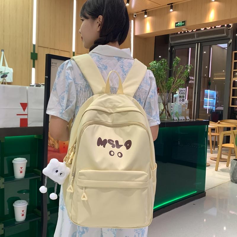Letter Print Women's School Bag Large Capacity Backpack Student Travel Backpack