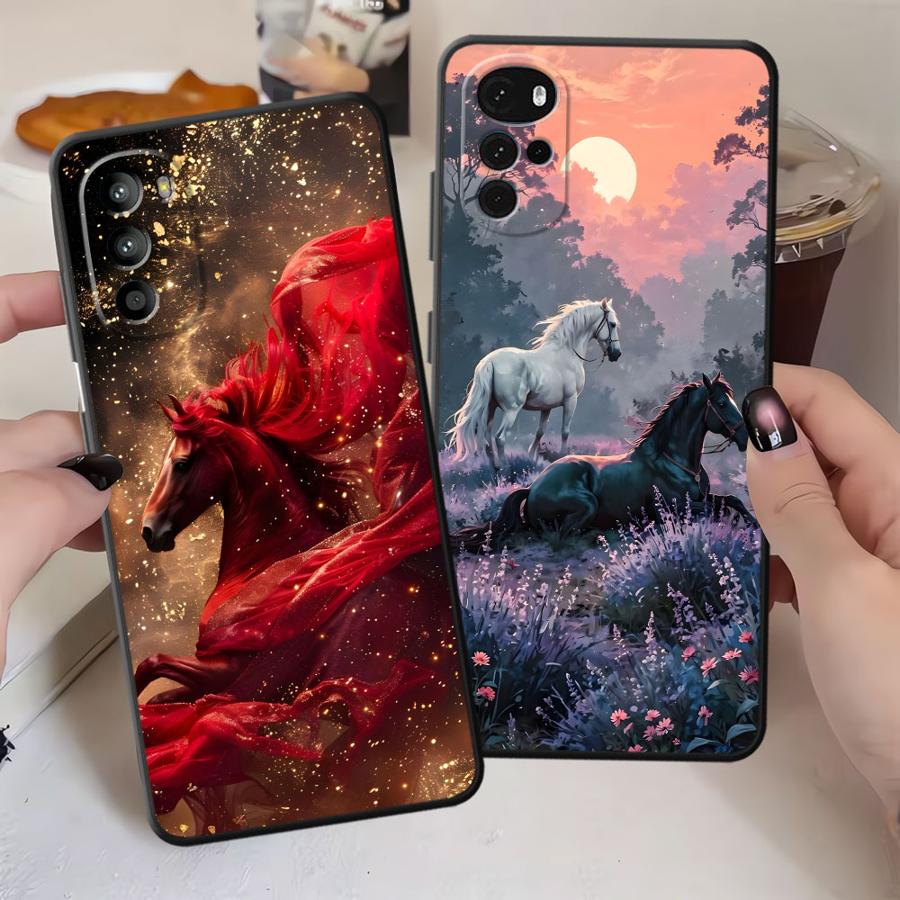 Case for Motorola Moto G50 G51 G73 G60s G53 G30 G52 Edge 20 Pro 30 Lite G71 G22 Edge40 G32 Phone Cover Cool Horse
