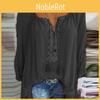 Elegant Plus Size Women Boho Long Sleeve Blouse Baggy Tops With V Neck Design