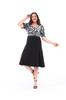Women's Big Size Dress Plus Size One Piece Knee Length U Neck Watermelon Short Sleeve Combed Cotton Dress