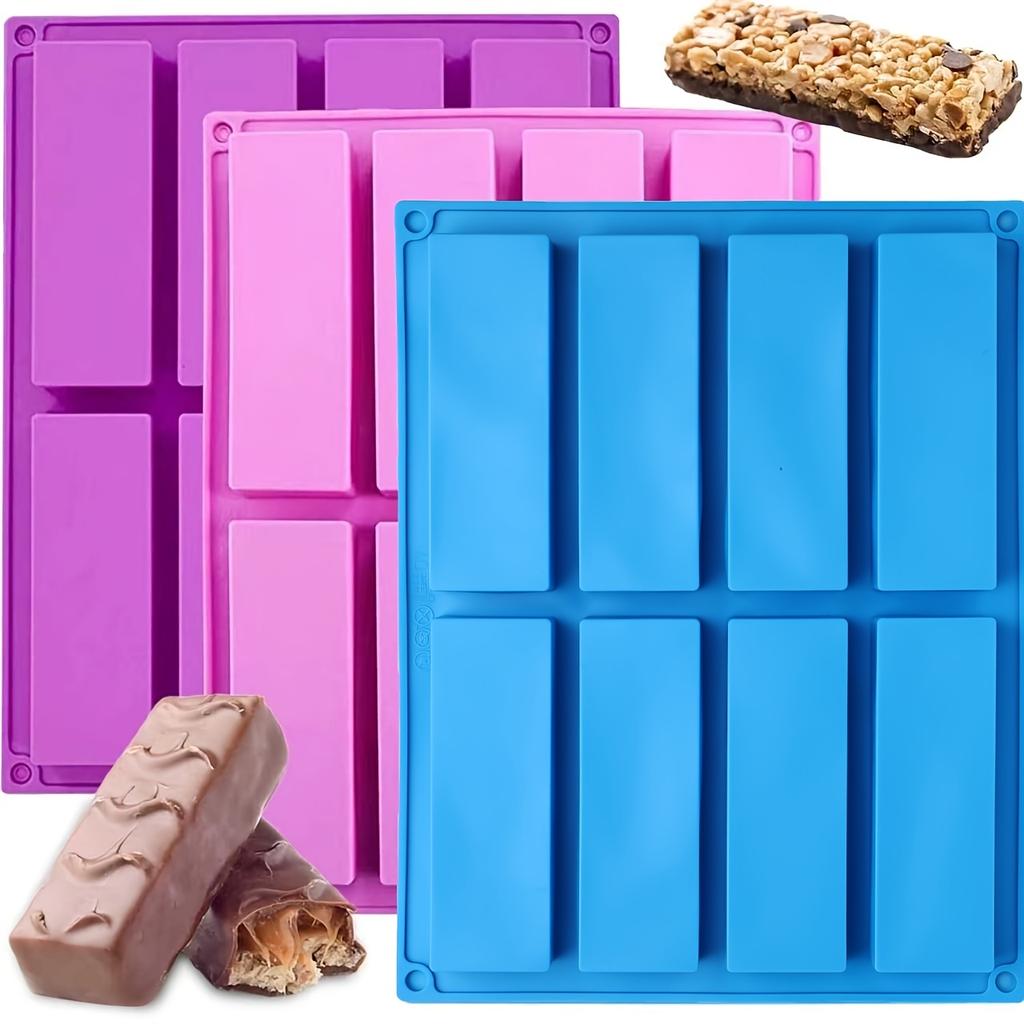 Silicone Molds for Chocolate-8 Cavity Rectangular Molds Suitable for Protein Bars,Energy Bar,Baking Molds for Muffins,Cheesecake
