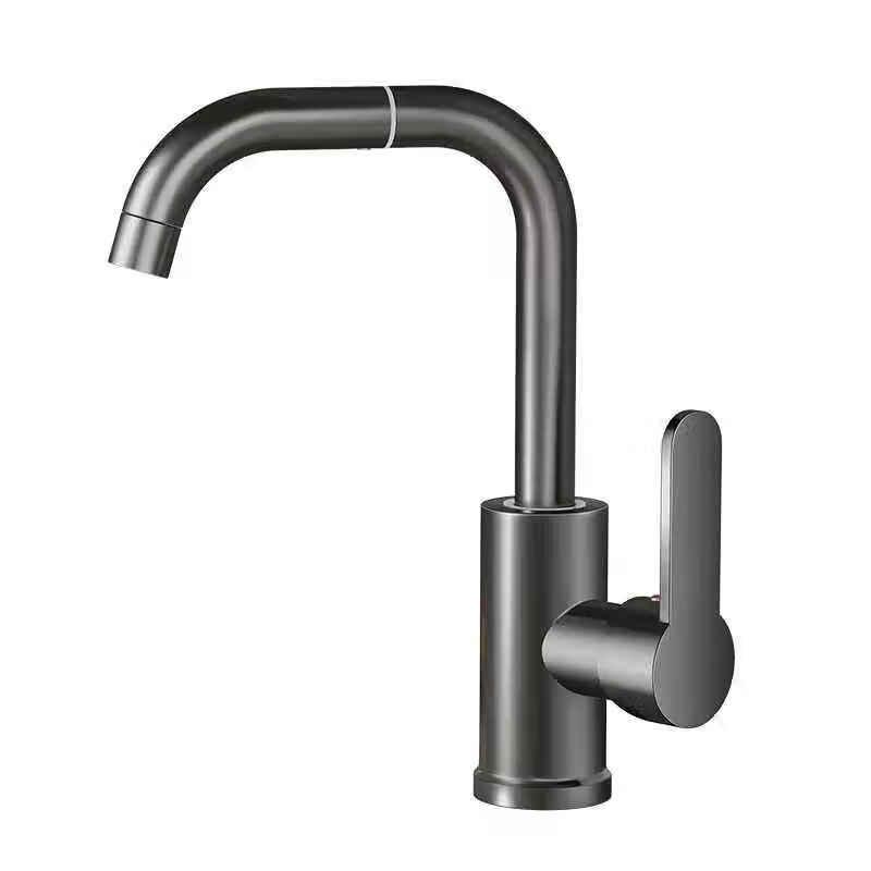 MIAOQIAO Bright Silver Single Cold Swivel Bathroom Basin Faucet
