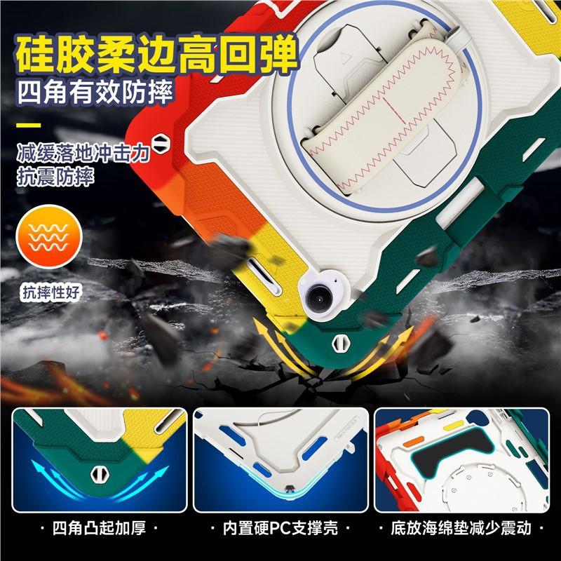 Rotating Stand Case With Wrist Strap Redmi Pad 2 Kpad 8.8 Inch Tablet Protective Cover Shockproof Silicone Shell