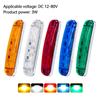 12V- 80V 6LED Trailer Side Clearance Marker Lamp Warning Lens Flashing Lights Truck Side Marker Lamp Marker