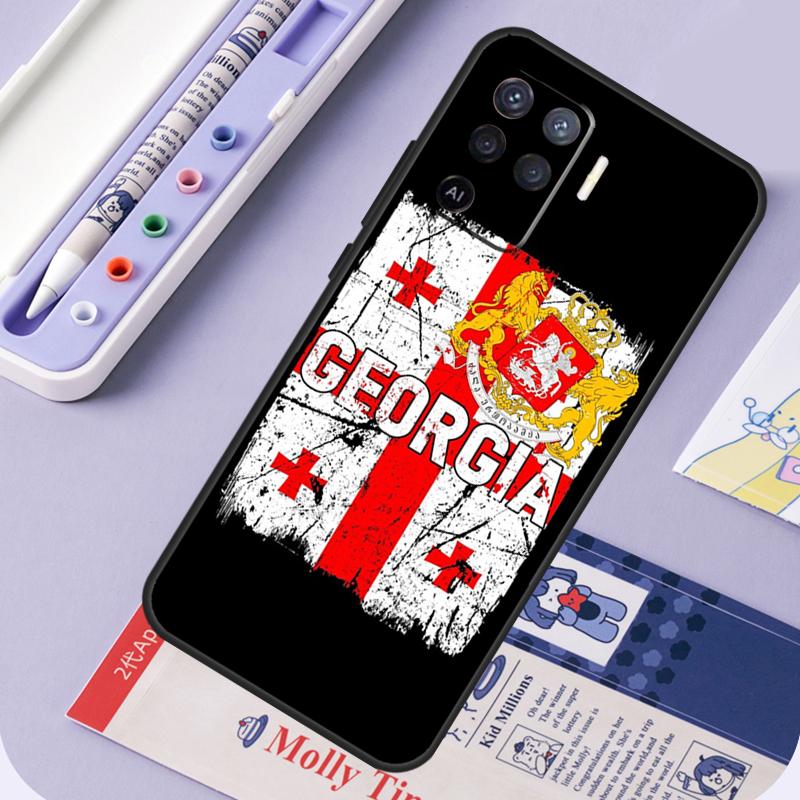 Georgia Flag For Oppo A17 A18 A94 A74 A54 A15 A38 A58 A78 A98 A40 A60 A80 A16 A76 A96 A57 A77 A5 Pro Case