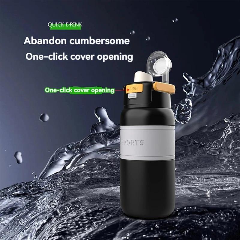 800ML/600ML Mode Isolierwasserbecher Thermobecher Vakuumflasche Tragbare Thermoskanne Kalt und Heiß halten Outdoor Doppelwandige Wasserbecher