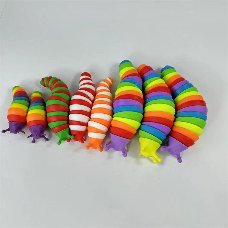 New Douyin-Style Colorful Rainbow Caterpillar Decompression & Educational Toy Slug