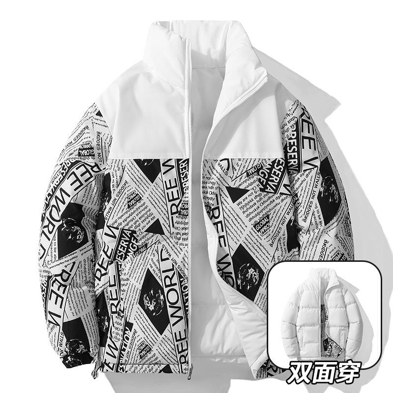 

Men s clothing double-sided can be worn thickened men s cotton-padded clothes winter lapel warm cotton-padded clothes men s cotton-padded jackets M