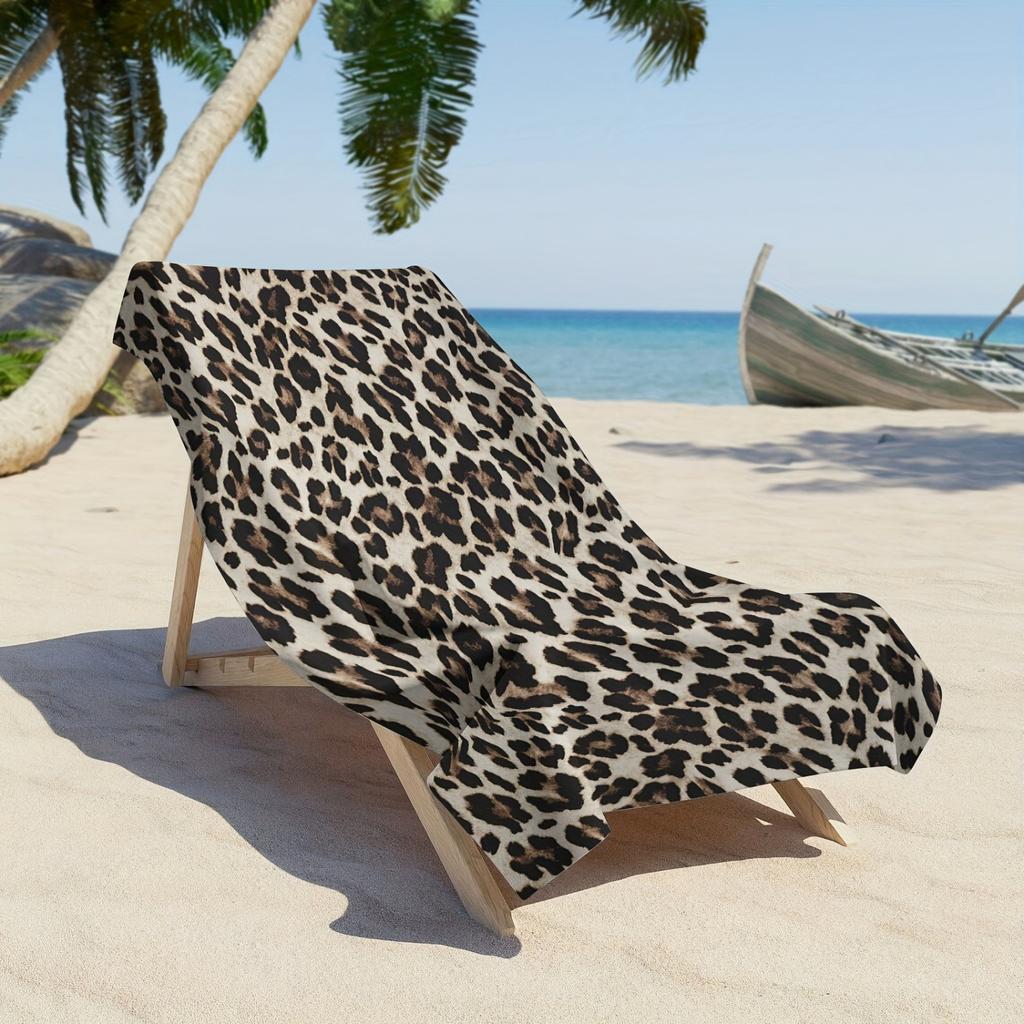 Asciugamano da Spiaggia Extra Large con Stampa Leopardata - Microfibra, Super Assorbente, Adatto a Tutte le Stagioni - Lavabile in Lavatrice