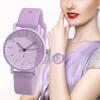 Women's Elegant Minimalist Quartz Watch with Pink Silicone Stra, Cute Round Face with Easy-to-Read Arabic Numbers Everyday Watch