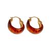 Gold Plated U-Shaped Retro Resin Ear Cuffs - Melaude Versatile Earrings for Women - Autumn/Winter Fashion Accessory