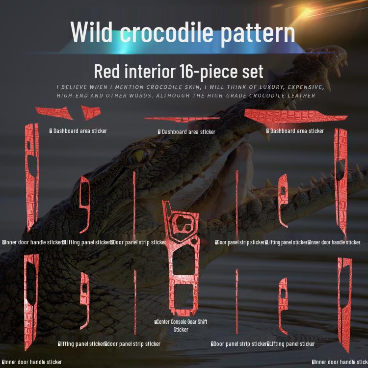 Crocodile Grain Film for Lynk & Co 01-06 Interior Gear Shift Decoration