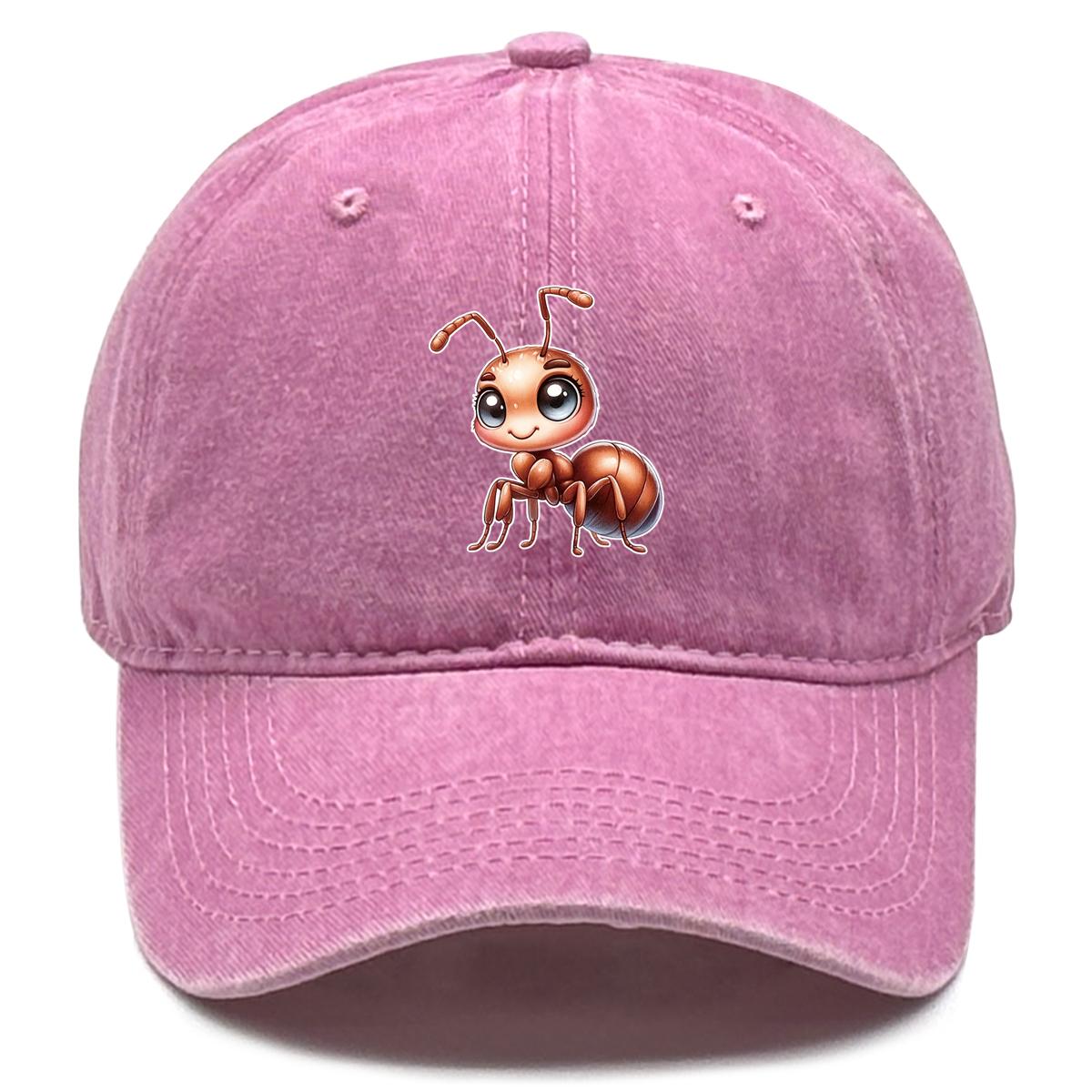 

Unisex Snapback Baseball Hat Cute 3D Ant Print Sports Hat Cozy Inelastic Adjustable Sun Hat Perfect For Gifts One Size Fits All рожевий