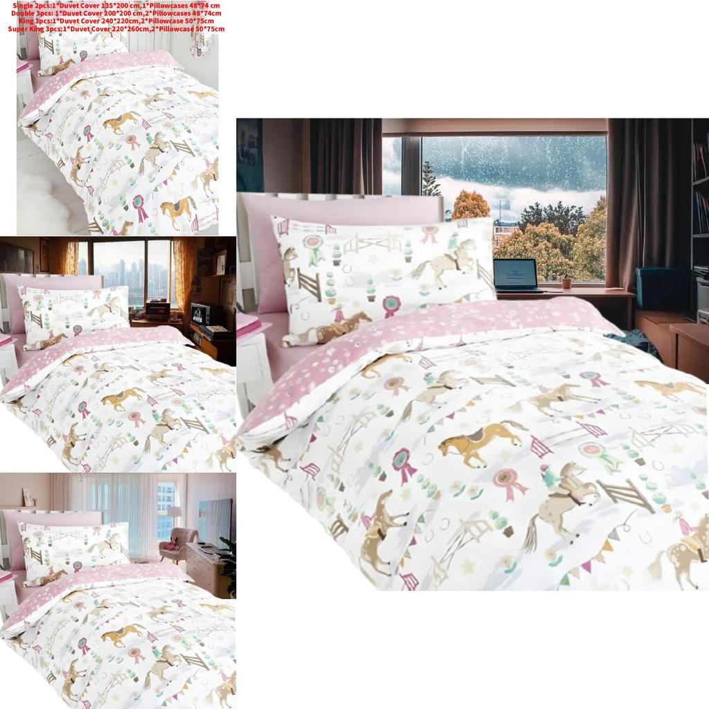 Bettwäsche-Set für 2m Bett mit Digitaldruck Baumwolle Polyester Cartoon-Design für Kinderzimmer