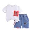 New Summer Baby Girl Clothes Children Boys Letter T-Shirt Shorts 2Pcs/Sets Kids Outfits Toddler Casual Costume Infant Tracksuits