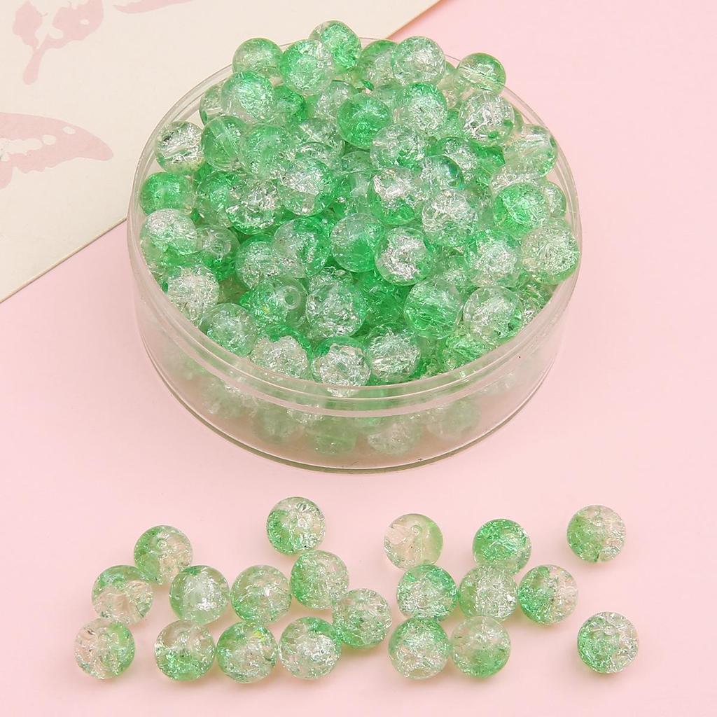 Perline di Vetro Crackle da 8/10mm per Gioielli Fai da Te - Perline Rotonde per Braccialetti e Collane
