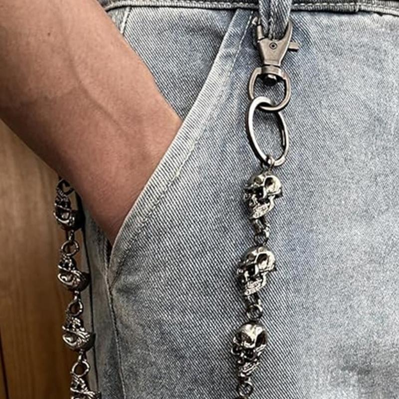 Easy Clip On Hollowed Skull Pants Chain Wallet Chain For Quick Belt Attachment Women Men Hiphop Punk Trousers Belt Chain