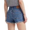 Levis Womens/Ladies 501 Original Ripped Leather Badge Shorts