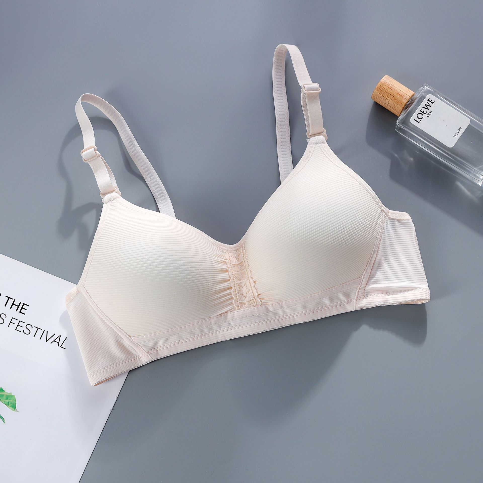 

Бюстгальтер для девочек, хлопковый удобный неметаллический бюстгальтер с кольцом белого цвета, тонкий тонкий бюстгальтер для девочек 38/85AB бежевый