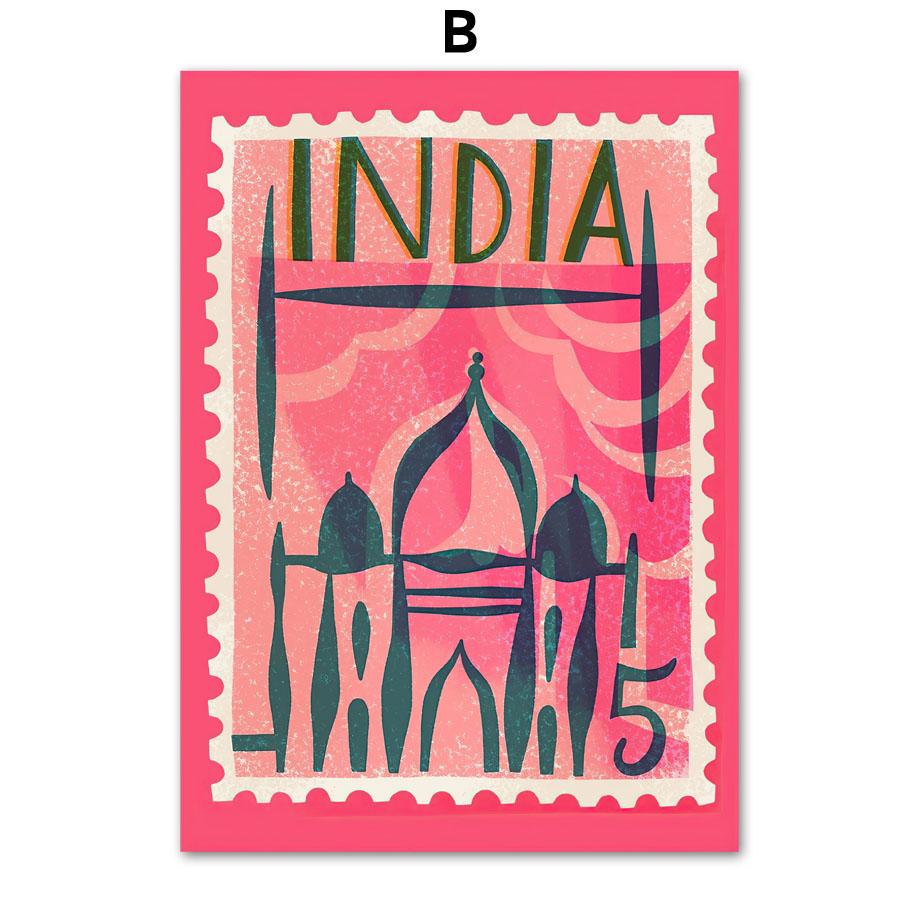 Niederlande Usa Frankreich Spanien Italien Briefmarke Nordic Poster Wand Kunstdrucke Leinwand Malerei Dekor Bilder Für Wohnzimmer