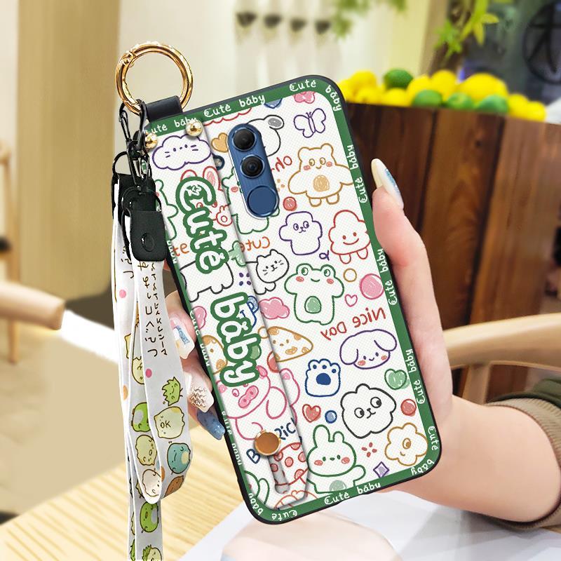 Anti-dust Phone Holder Phone Case For Huawei Mate 20 Lite Cute Ring Dirt-resistant Shockproof Wristband Wrist Strap