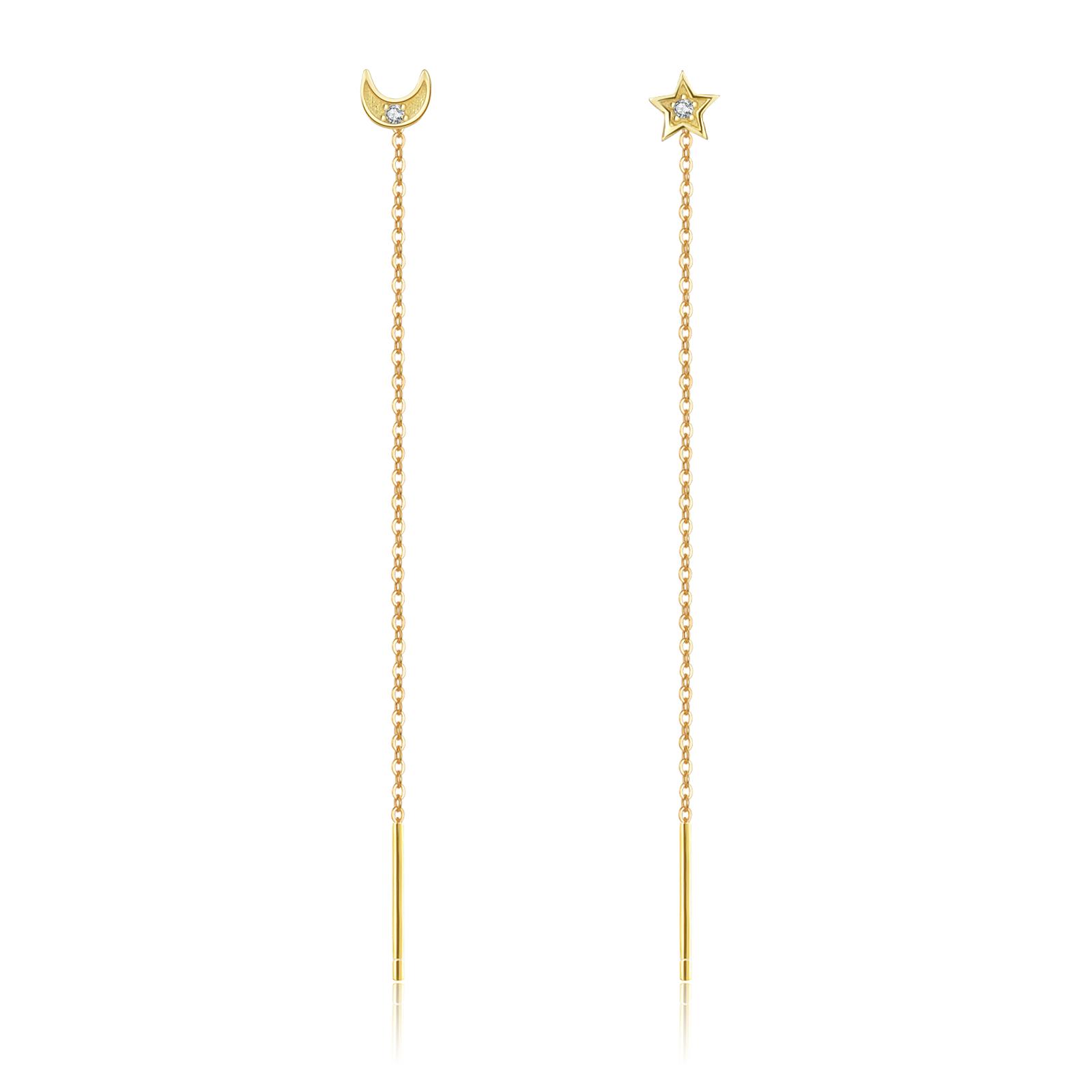 

Женские серьги-гвоздики ANDYWEN из стерлингового серебра 925 пробы с золотой звездой и лунной нитью, крошечные модные длинные роскошные ювелирные изделия с кристаллами M