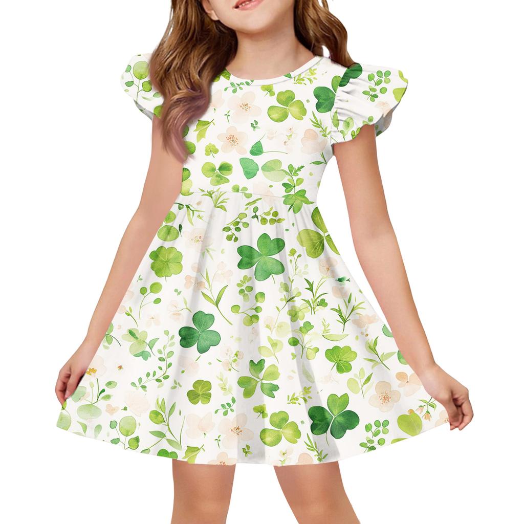 Letnia Sukienka Księżniczki dla Dziewczynek - Sukienka T-shirtowa o Kroju A. dzień Patryka