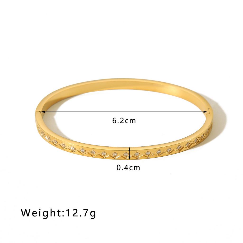 Stainless Steel Bangle Gold Color Sleek Openable Bracelets For Women 4mm 6mm Hand Accessory