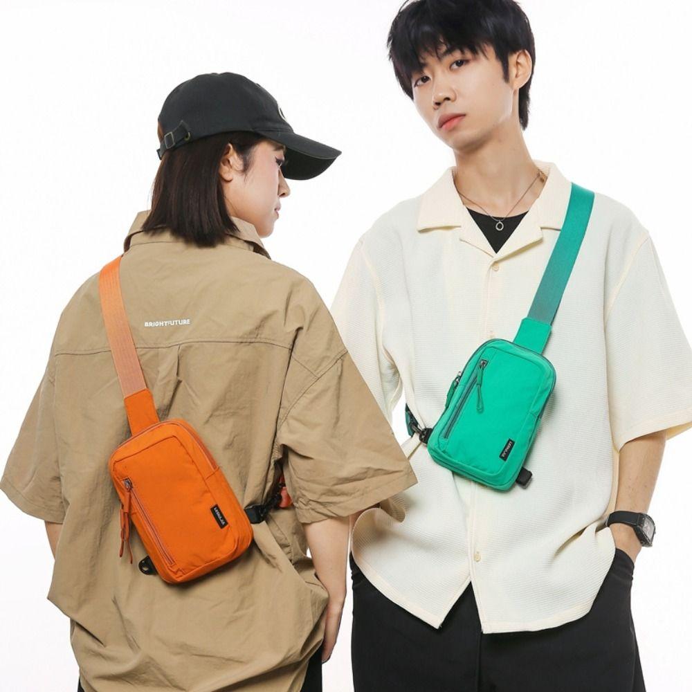 Nylon Sport Chest Bag Small Leisure Shoulder Bag Simple Cross Sports Bag for Unisex