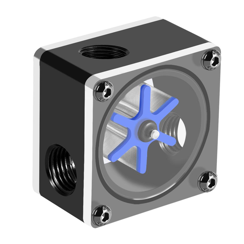 6 Impeller 3 Ways Flow Meter Indicator for PC Water Cooling System G14 Thread