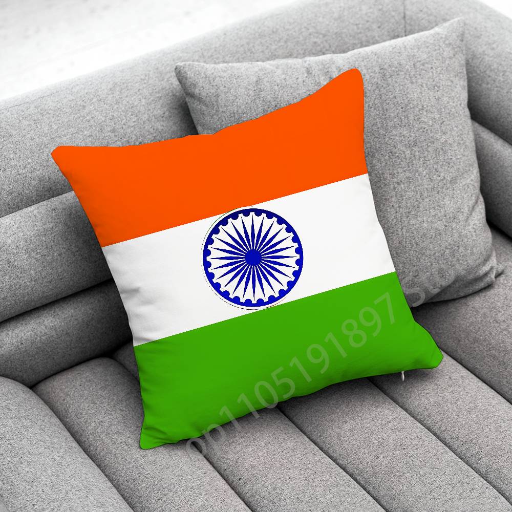 India Indian National Emble Flag Map Throw Pillow Case For 50cm 30cm 55cm 45cm 40cm Square Bed Pillowcase Cover