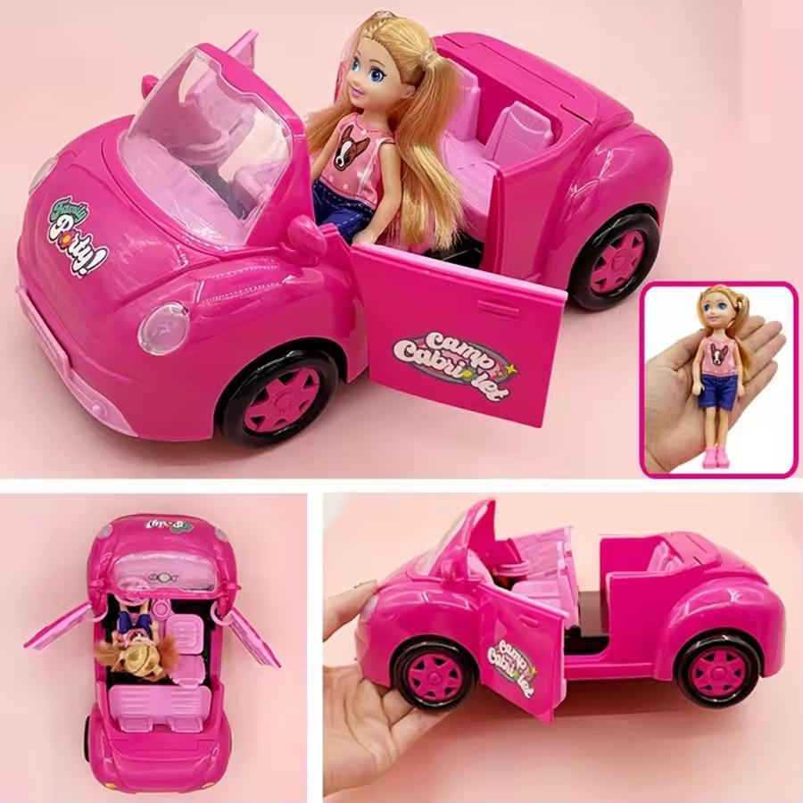 Non-Toxic Doll'S Vehicle Funny Cabriolet Mini Fashion Children'S Doll With Pet Dog Travel Dreamcar Playset Playhouse No Electricty Function